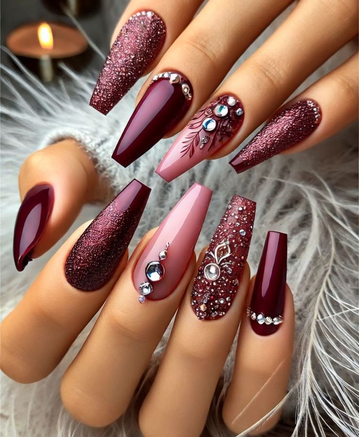 Student learning advanced nail styling and nail art at LA International Academy