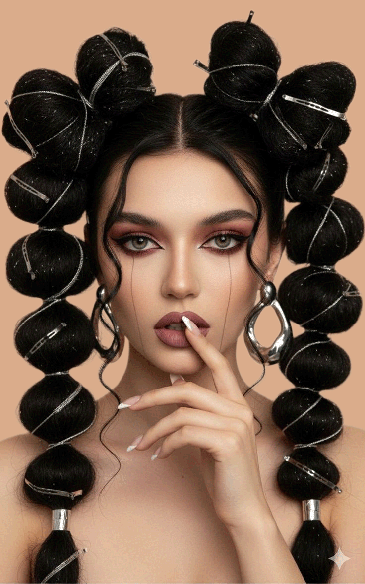 Student learning advanced bridal, editorial and professional hair styling techniques at LA International Academy